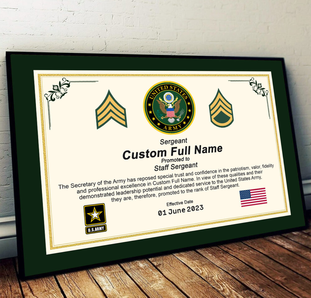 US Army, E 3 Army Private First Class - Poster With Frame 10x8in (Recommended) - Image 2