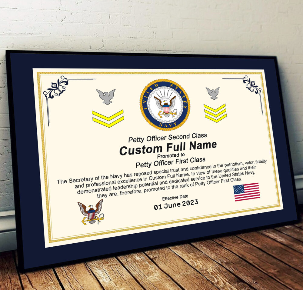 US Navy, E 5 Red - Poster With Frame 10x8in (Recommended) - Image 2
