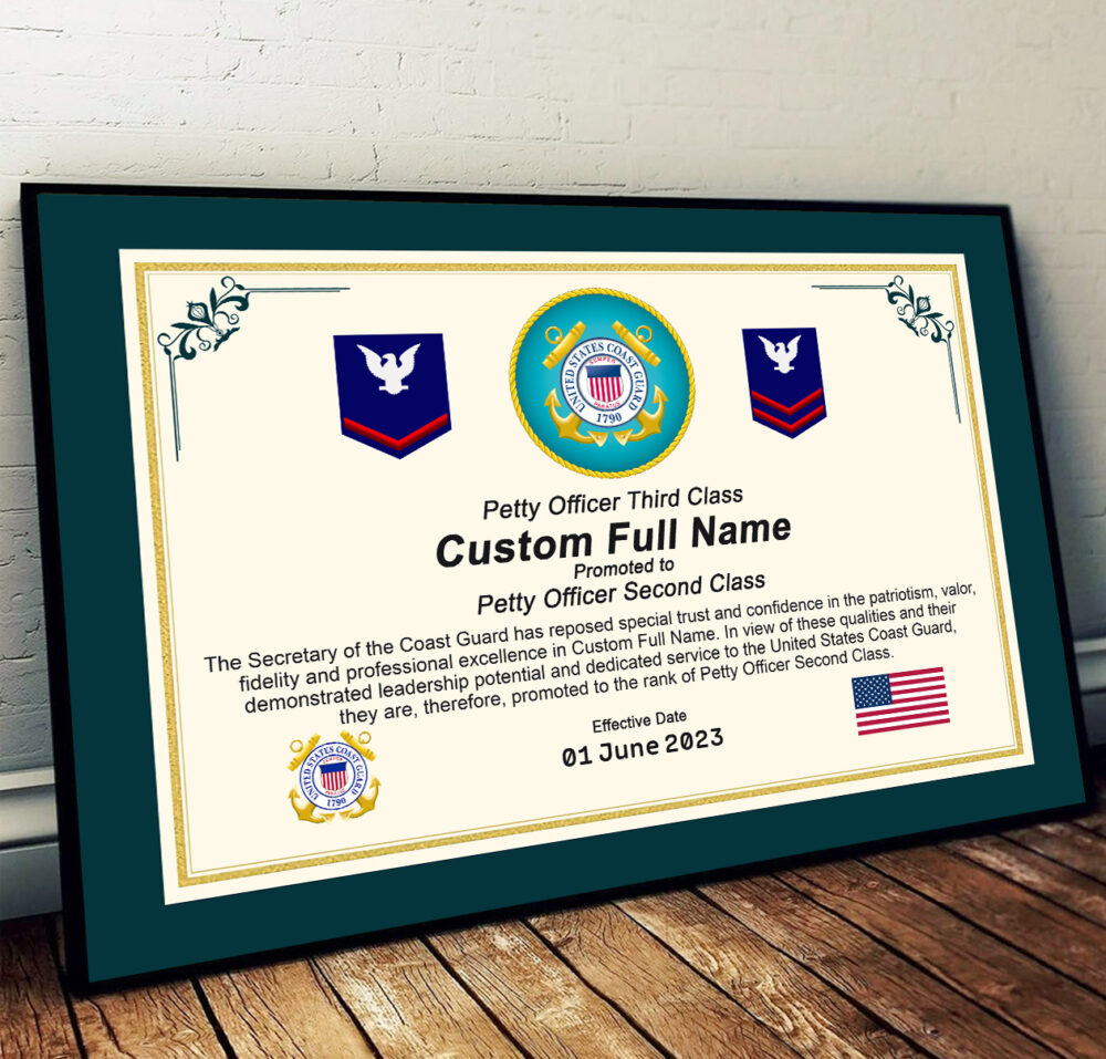 US Coast Guard, No One Gets Left Behind - Poster With Frame 10x8in (Recommended) - Image 2