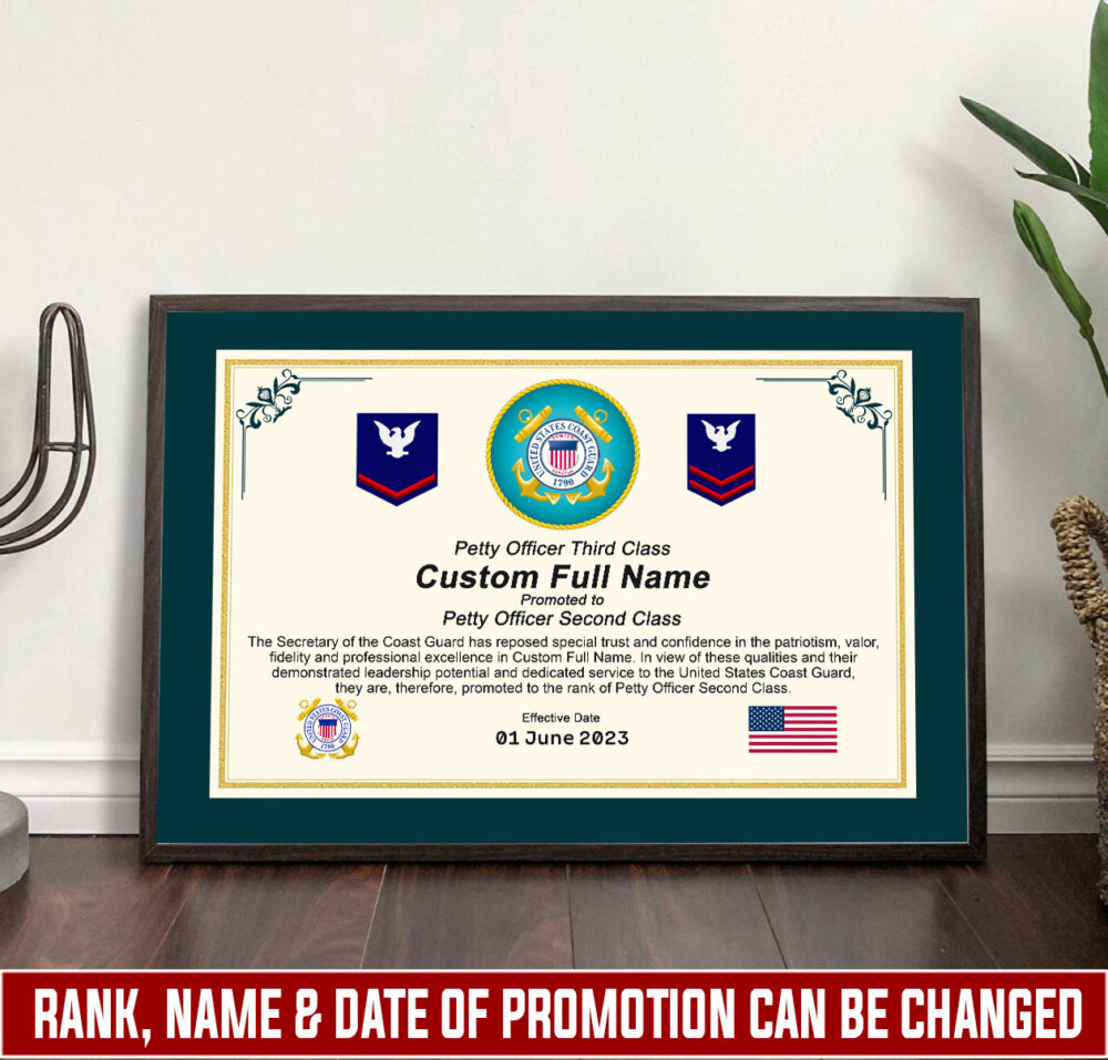 US Coast Guard, No One Gets Left Behind - Poster With Frame 10x8in (Recommended)