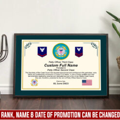 US Coast Guard, E 7 Gold - Poster With Frame 16x12in (Recommended)