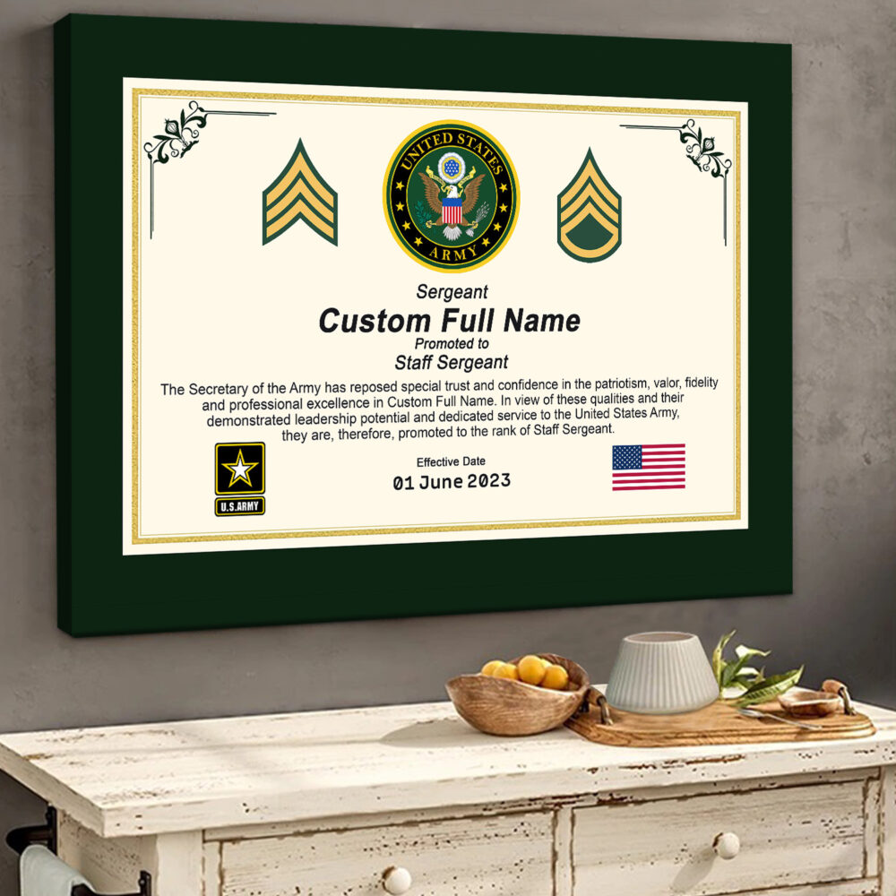 US Army, E 4 Army Corporal - Canvas (With Frame) 16x12in - Image 2