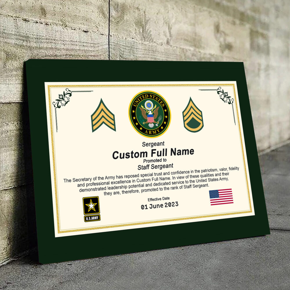 US Army, E 4 Army Corporal - Canvas (With Frame) 16x12in - Image 3