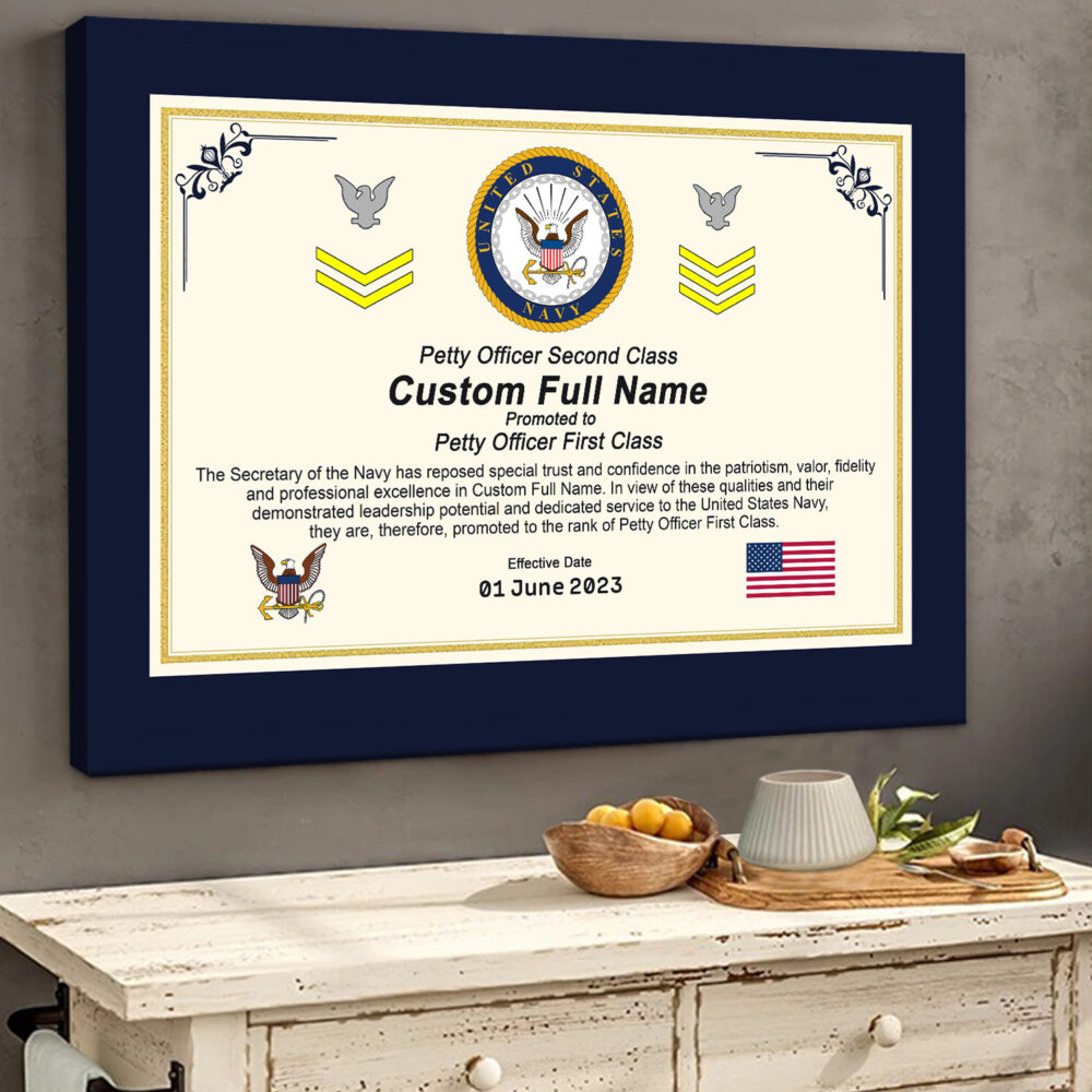 US Navy, E 3 Blue - Canvas (With Frame) 16x12in - Image 2