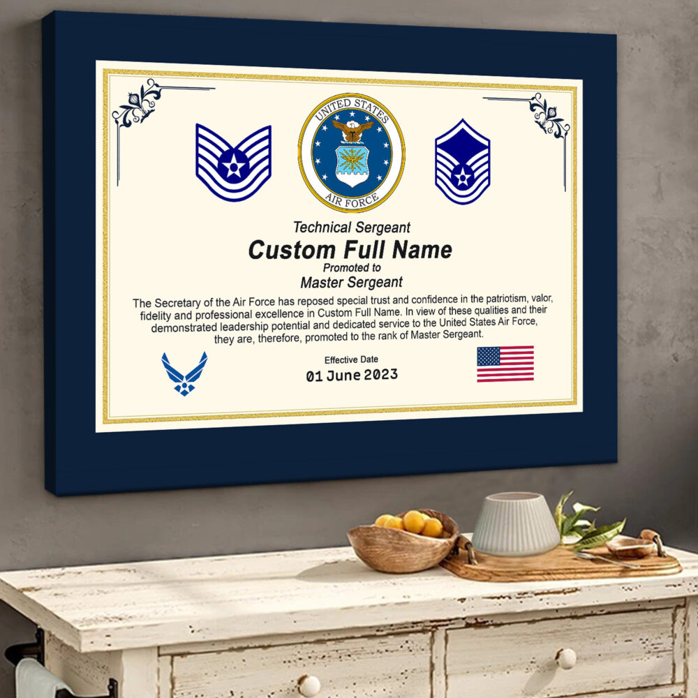 US Air Force, Duty, Honor, Country - Canvas (With Frame) 16x12in - Image 2