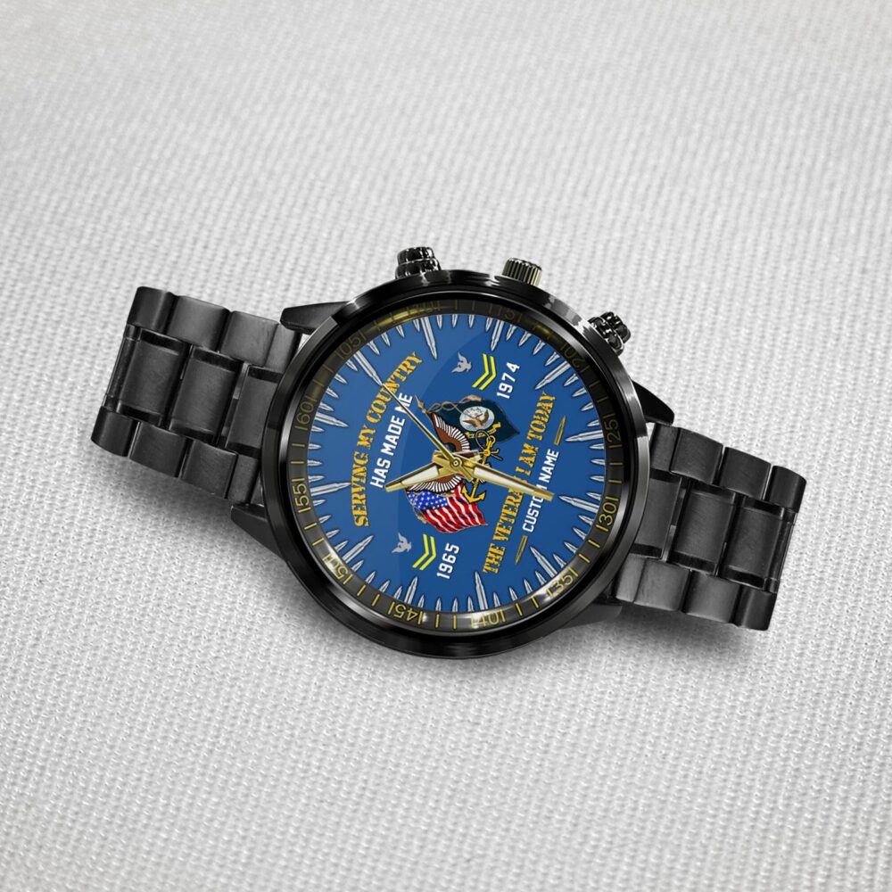 US Navy, Honor - Courage - Commitment - Black Stainless Steel Watch - Image 3