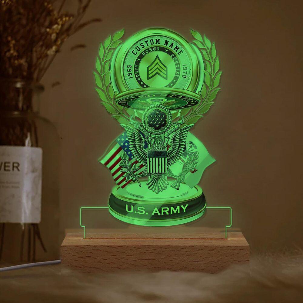 US Army, E 8 Army First Sergeant - Personalized Led Lamp - Image 2