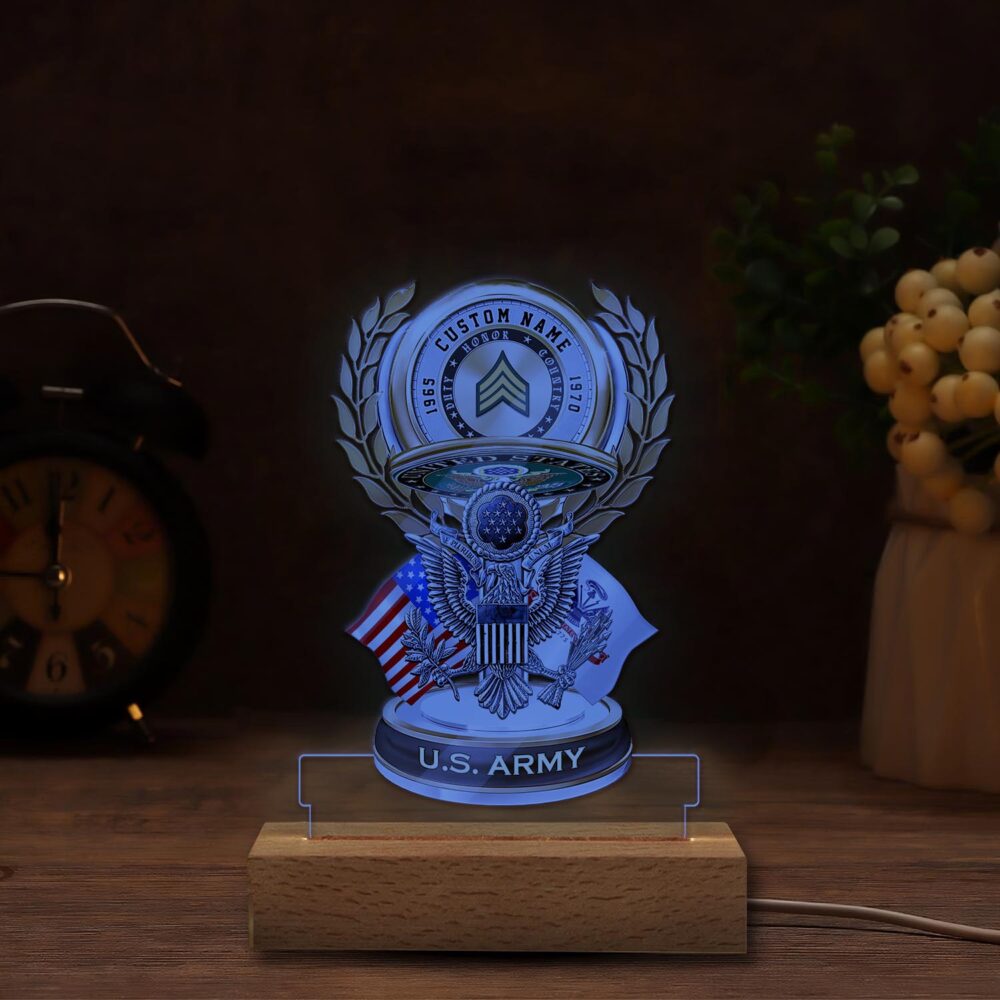 US Army, E 8 Army First Sergeant - Personalized Led Lamp - Image 6