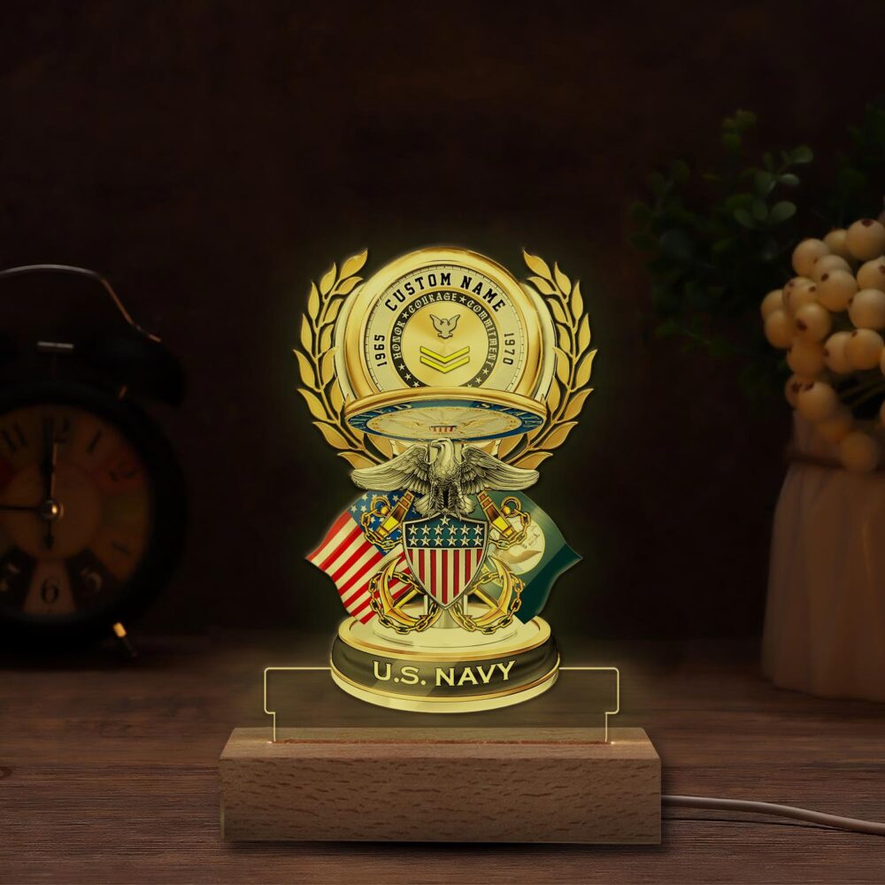US Navy, Remember - Honor - Respect - Personalized Led Lamp - Image 6