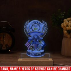 US Navy, Remember - Honor - Respect - Personalized Led Lamp