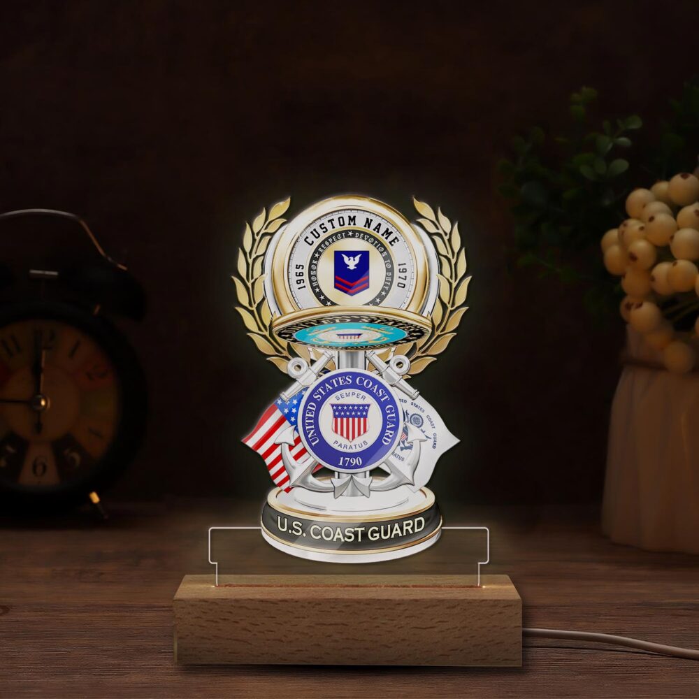 US Coast Guard, E 2 White - Personalized Led Lamp - Image 5