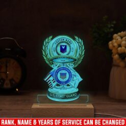 US Coast Guard, E 2 White - Personalized Led Lamp