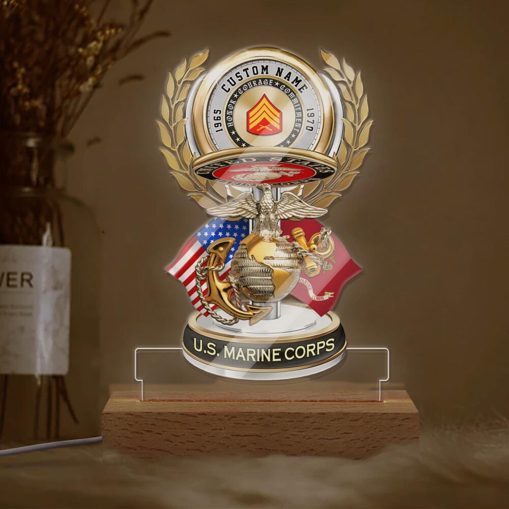 US Marine Corps, Freedom Isn't Free - Personalized Led Lamp - Image 2