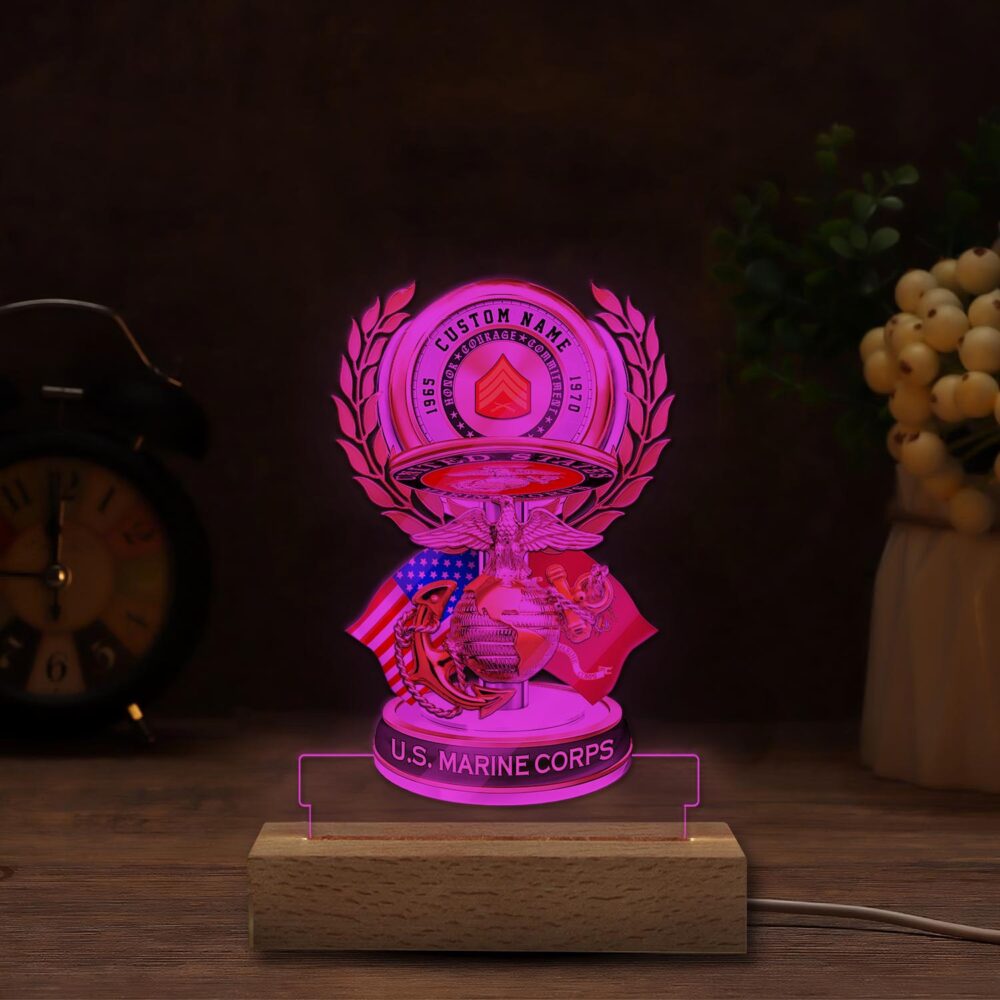 US Marine Corps, Freedom Isn't Free - Personalized Led Lamp - Image 4