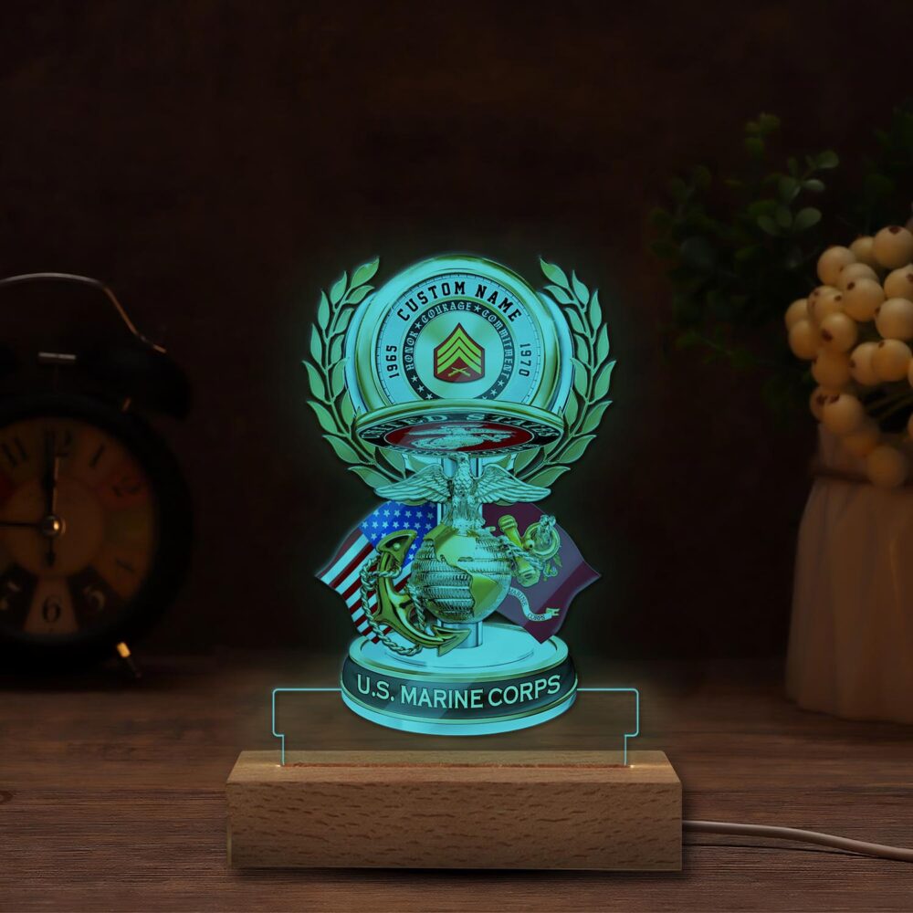 US Marine Corps, Freedom Isn't Free - Personalized Led Lamp - Image 5