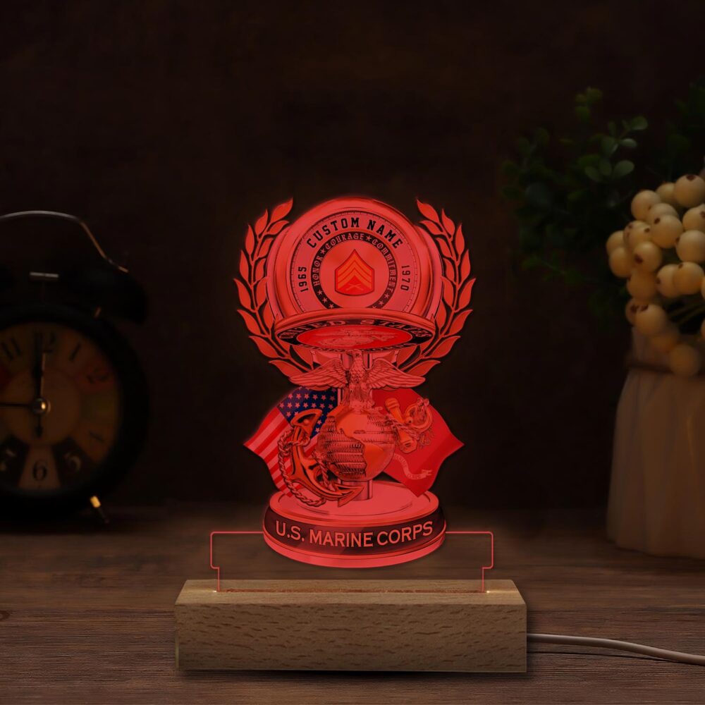 US Marine Corps, Freedom Isn't Free - Personalized Led Lamp - Image 6
