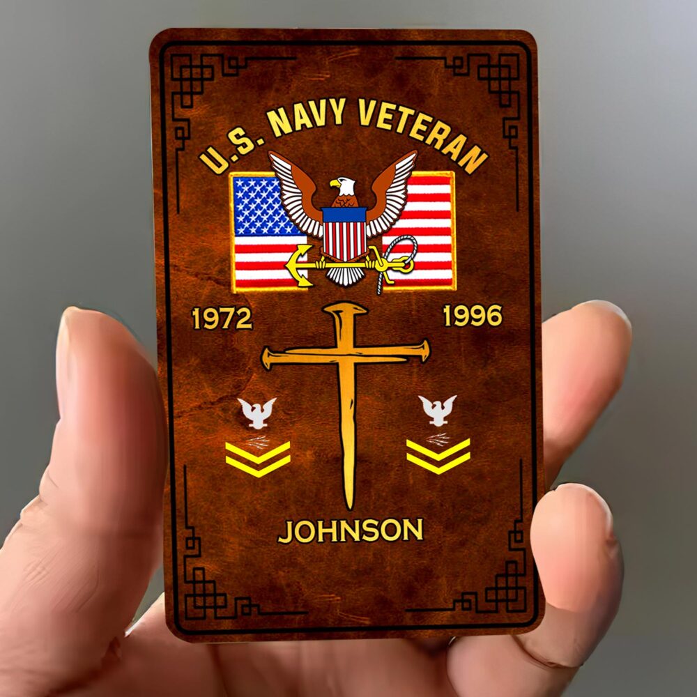US Navy, Anchors Aweigh - Printed Metal Card - Image 3