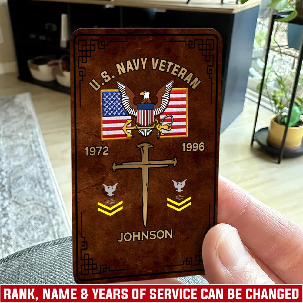 US Navy, Anchors Aweigh - Printed Metal Card