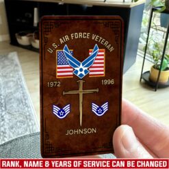 US Air Force , E 6 Air Force Technical Sergeant - Printed Metal Card