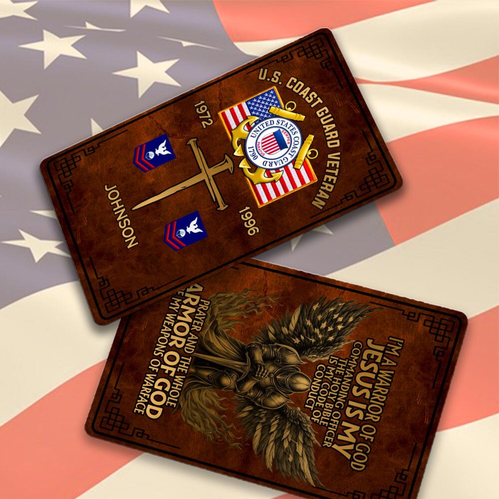 US Coast Guard, E 8 Gold - Printed Metal Card - Image 2