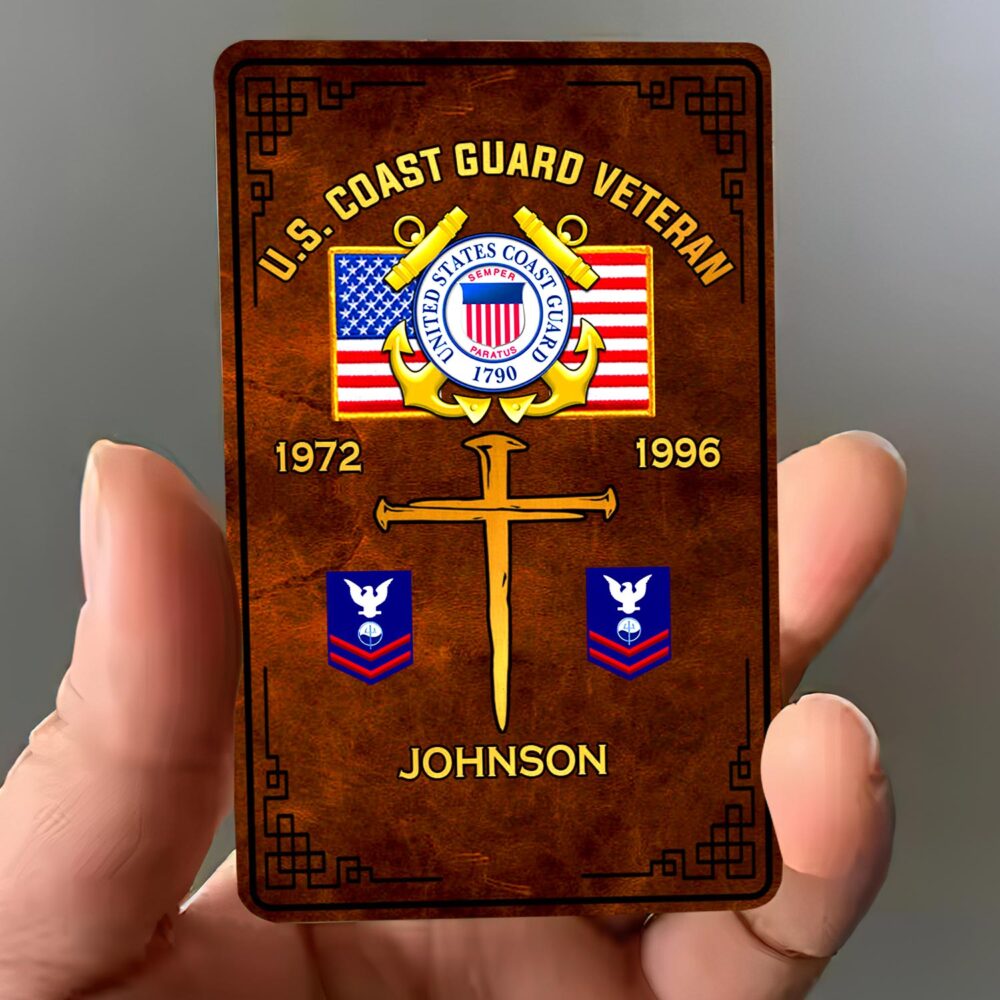 US Coast Guard, E 8 Gold - Printed Metal Card - Image 3