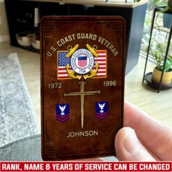 US Coast Guard, E 8 Gold - Printed Metal Card
