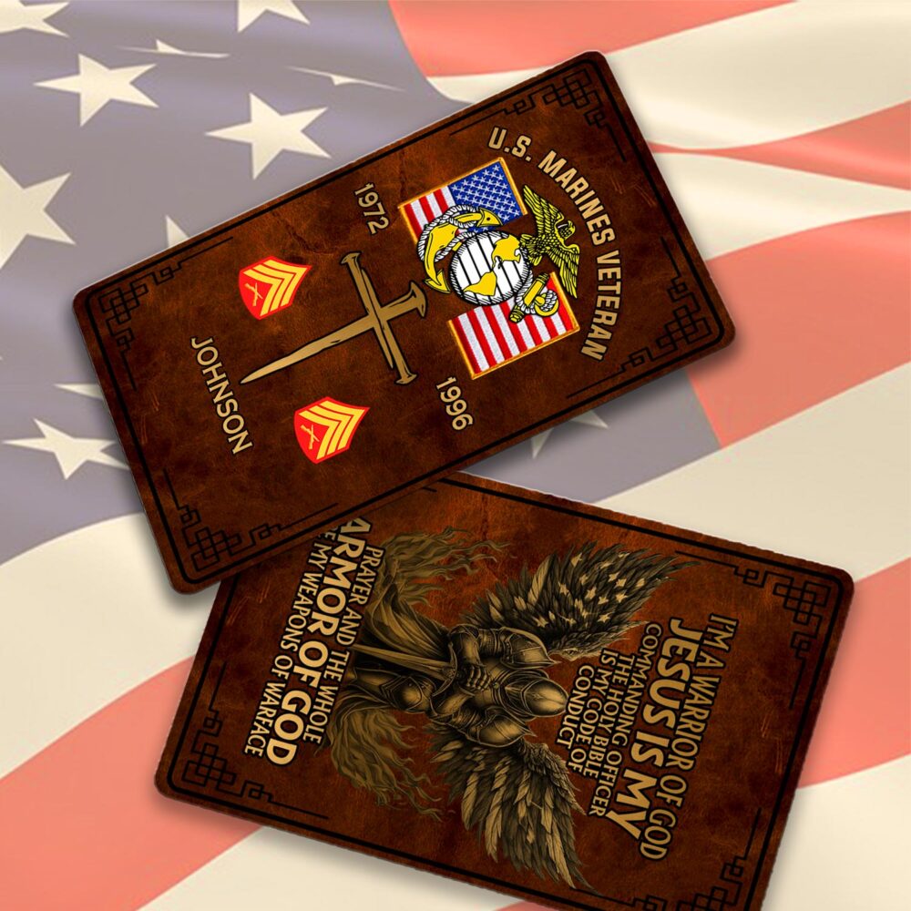 US Marine Corps, I Walked The Walk - Printed Metal Card - Image 2