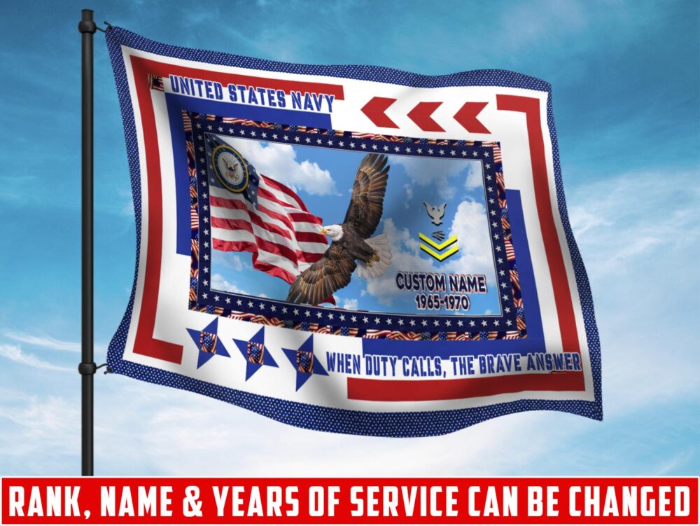 US Navy, Land Of The Free, Because Of The Brave - Flying Flag 4×6 Feet(123×183 Cm)
