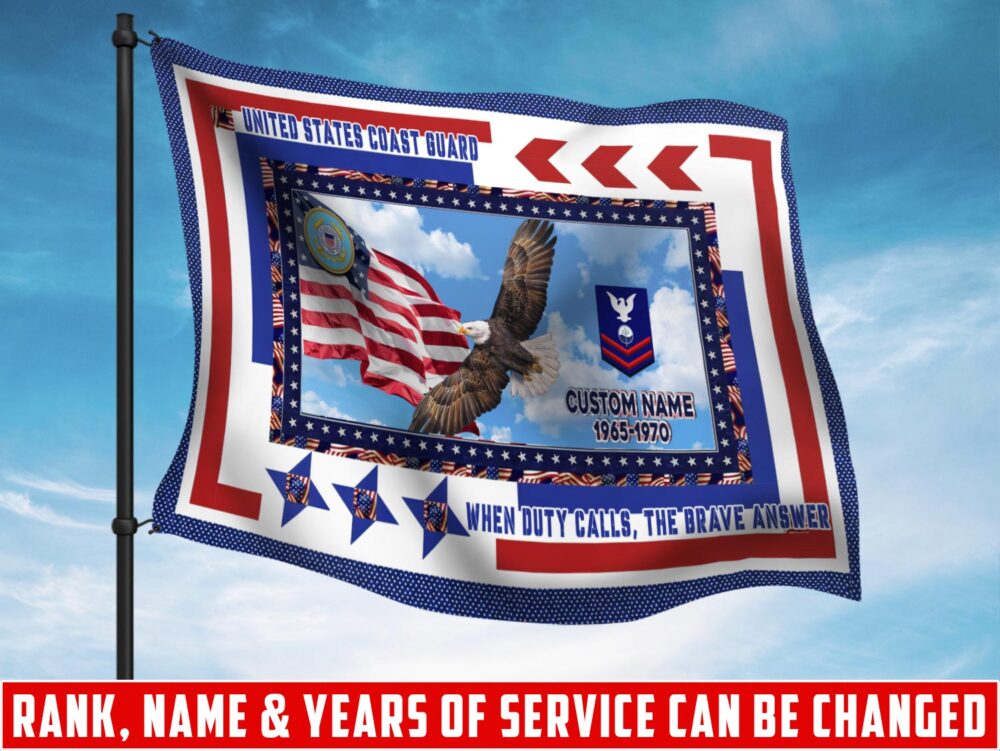 US Coast Guard, E 4 Red - Flying Flag 5×8 Feet(152×244 Cm)