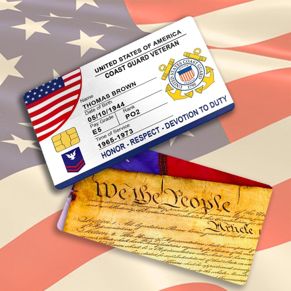 US Coast Guard, Served With Pride - Printed Metal Card - Image 3