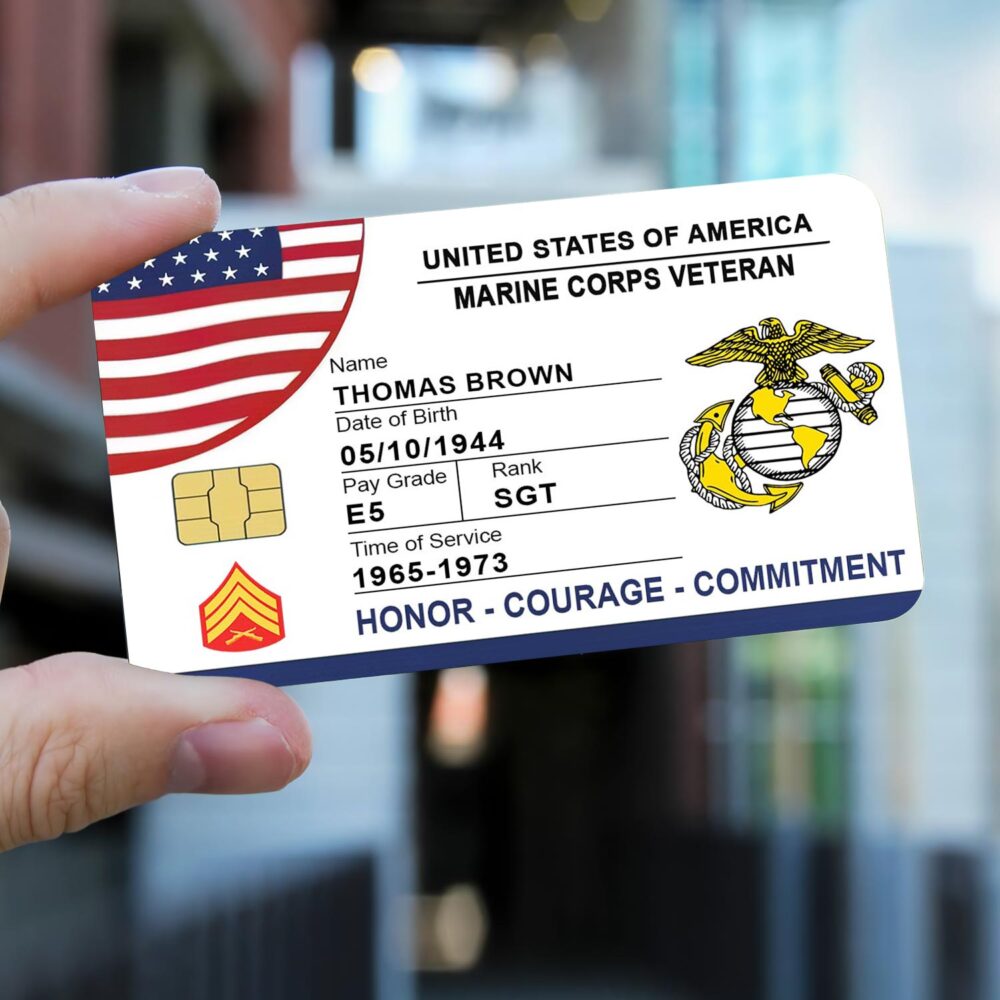 US Marine Corps, E 9 Marines Master Gunnery Sergeant - Printed Metal Card - Image 2