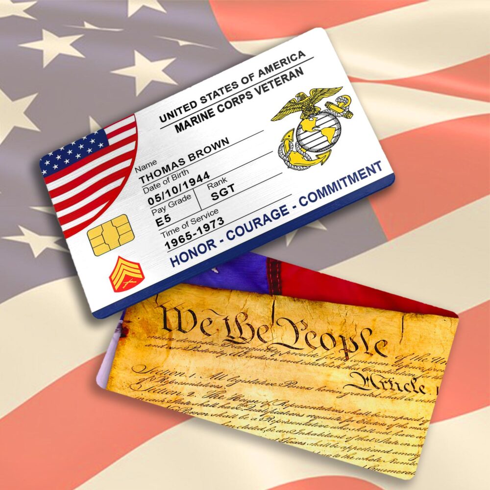 US Marine Corps, E 9 Marines Master Gunnery Sergeant - Printed Metal Card - Image 3
