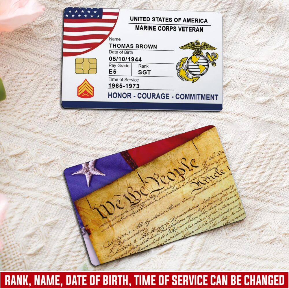 US Marine Corps, E 9 Marines Master Gunnery Sergeant - Printed Metal Card
