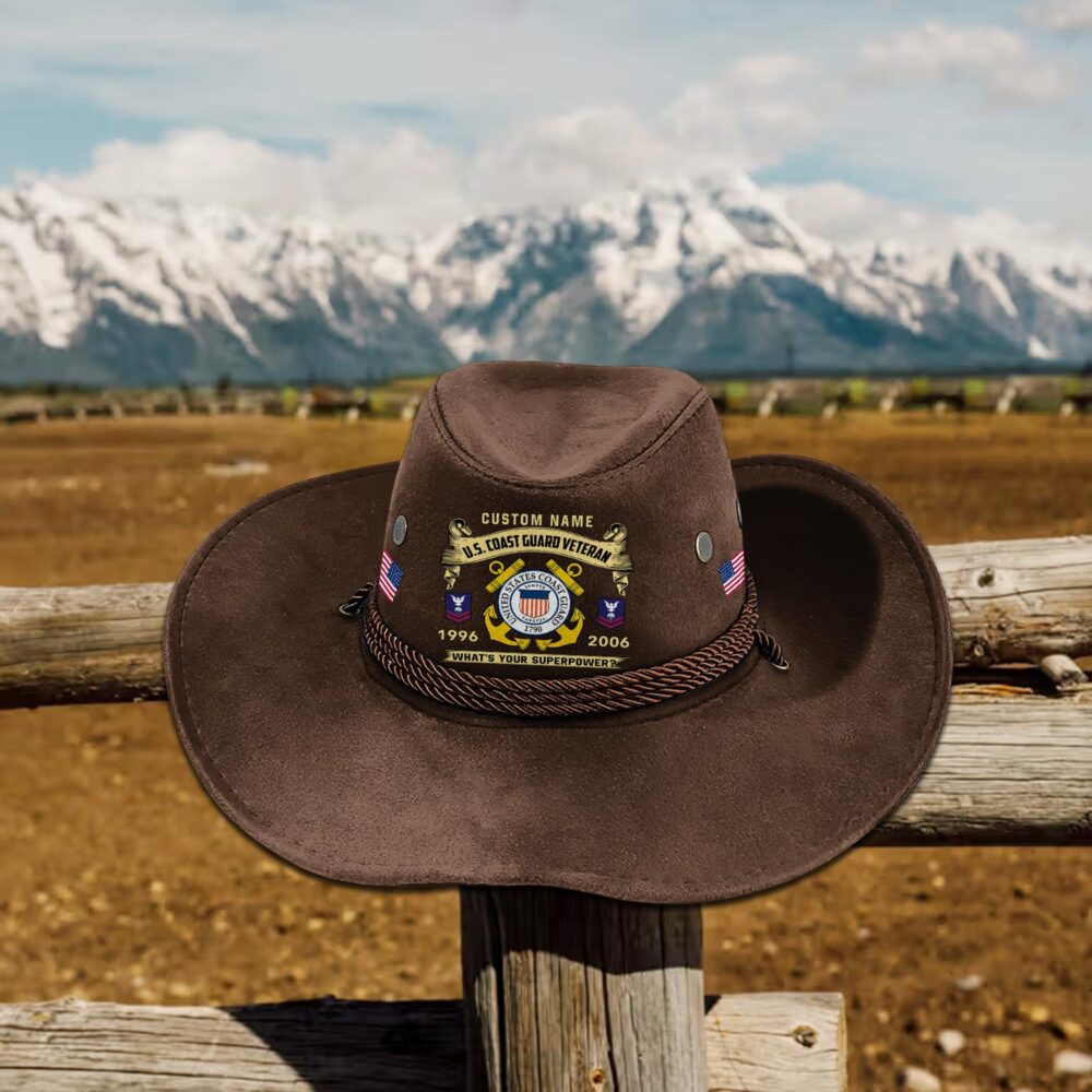 US Coast Guard, E 8 Gold - Cowboy Hat - Image 4