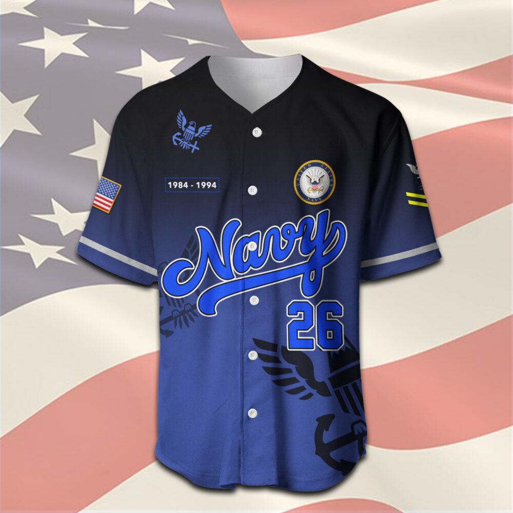 US Navy, E 9 Gold - Baseball Jersey - Image 2