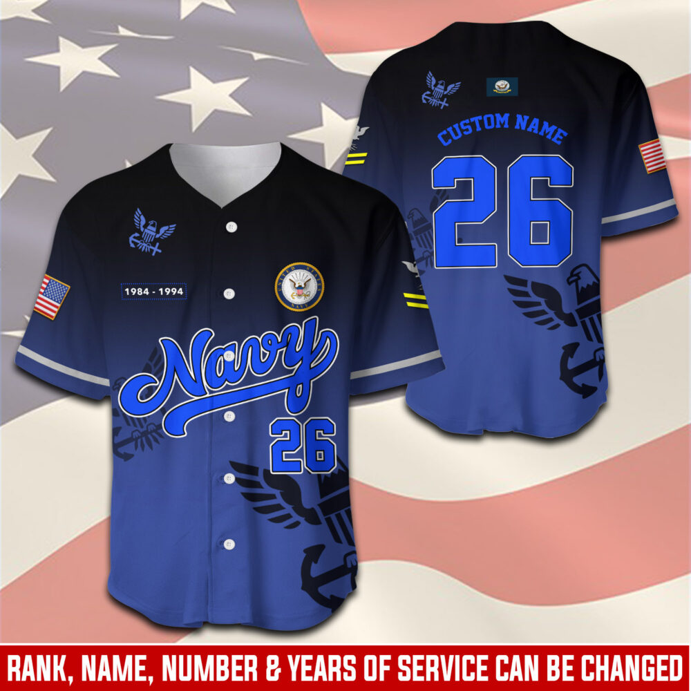 US Navy, E 9 Gold - Baseball Jersey