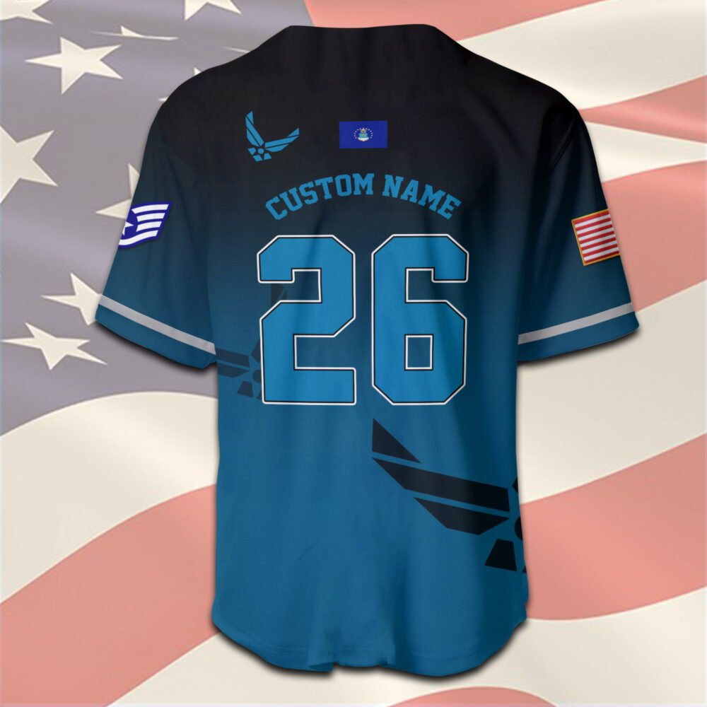 US Air Force , E 3 Air Force Airman First Class - Baseball Jersey - Image 3