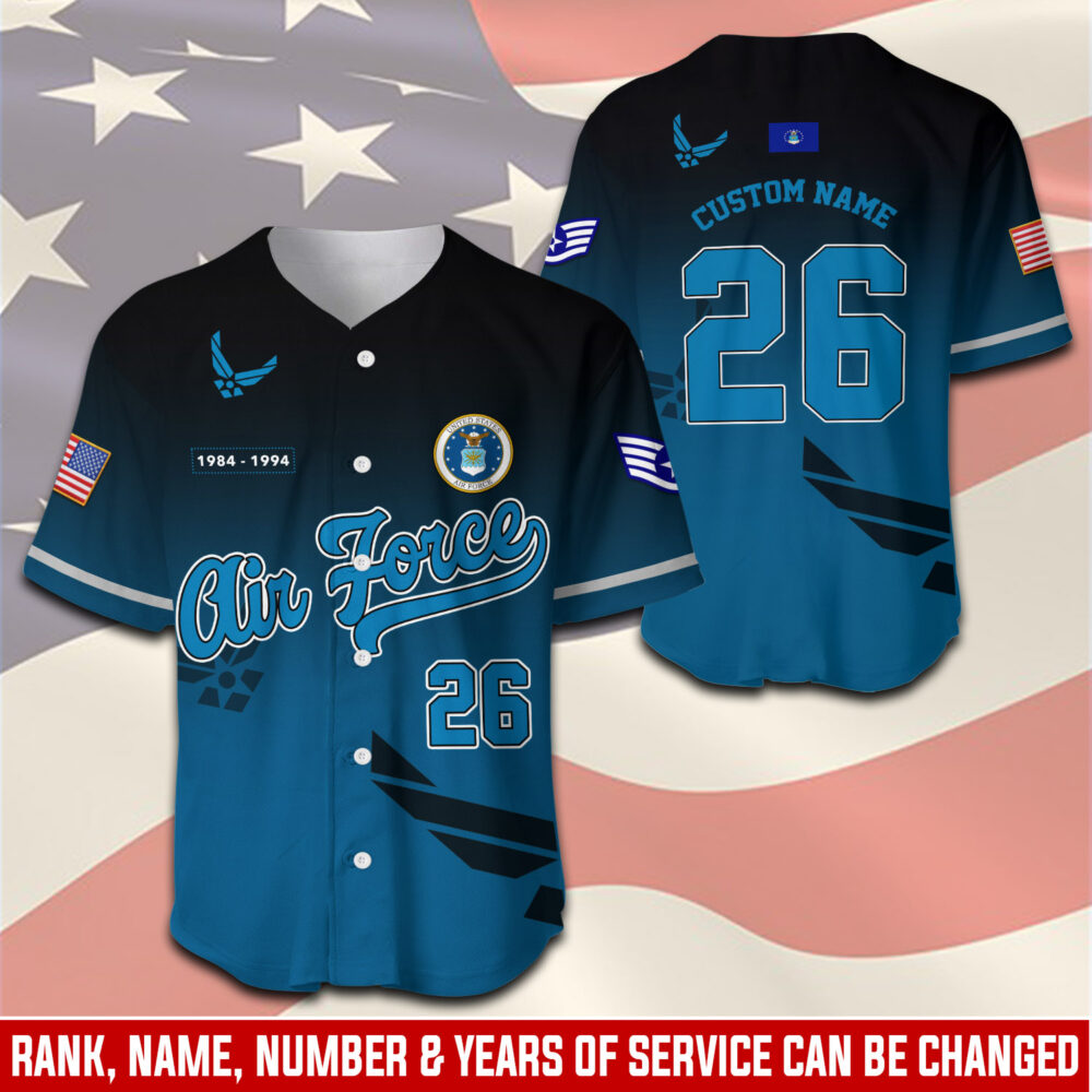 US Air Force , E 3 Air Force Airman First Class - Baseball Jersey