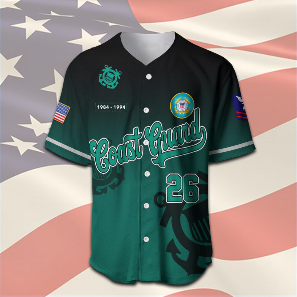 US Coast Guard, Once A Coastie, Always A Coastie - Baseball Jersey - Image 2