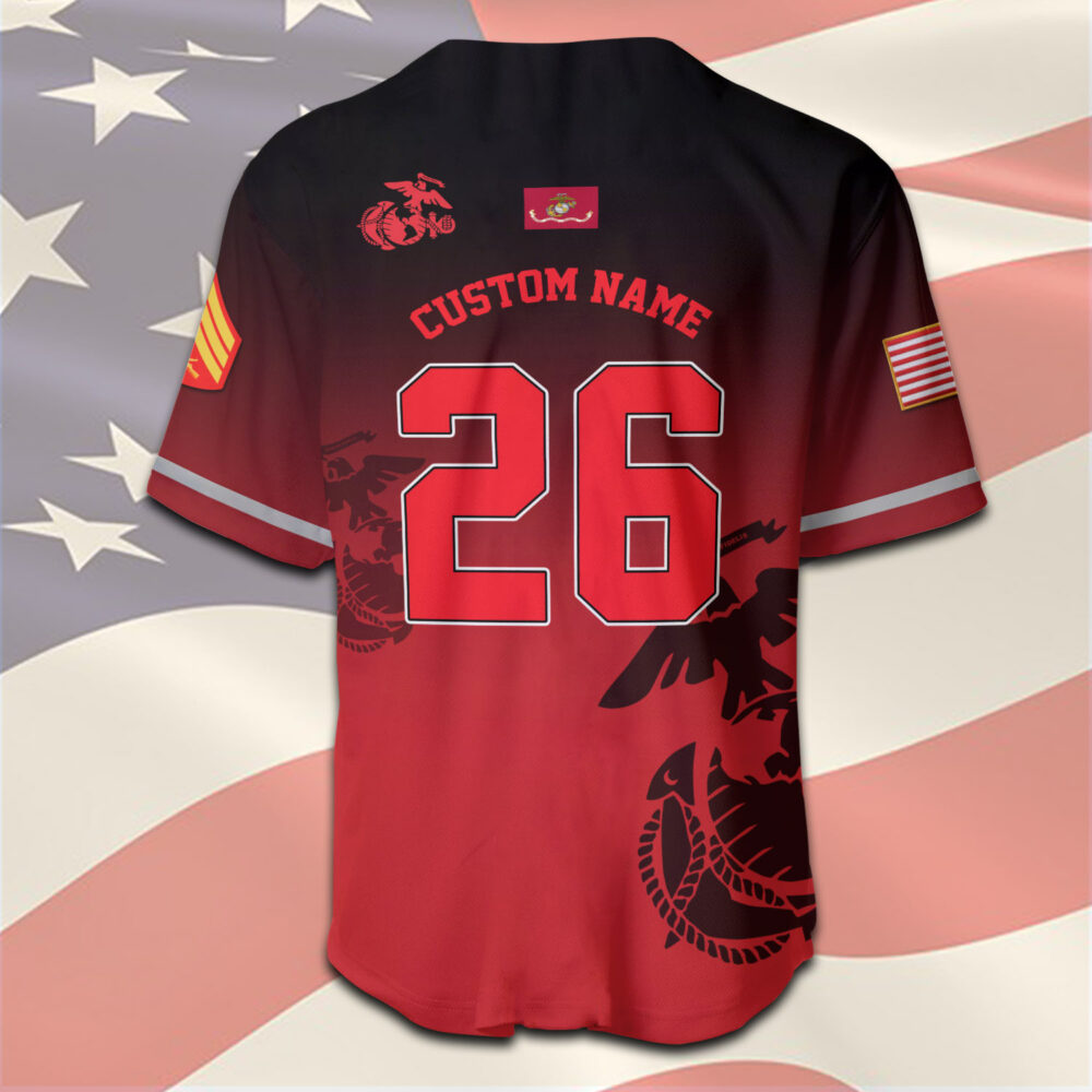 US Marine Corps, American By Birth, Veteran By Choice - Baseball Jersey - Image 3