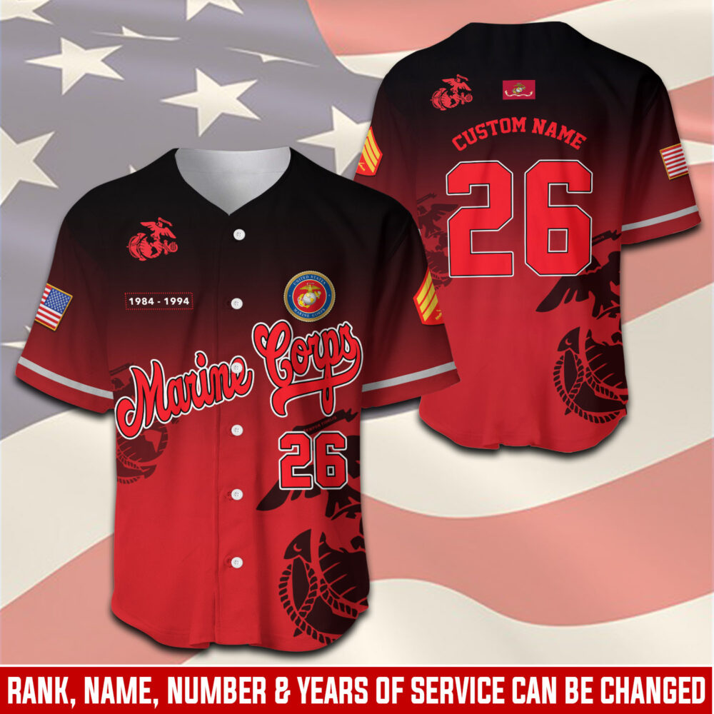 US Marine Corps, American By Birth, Veteran By Choice - Baseball Jersey