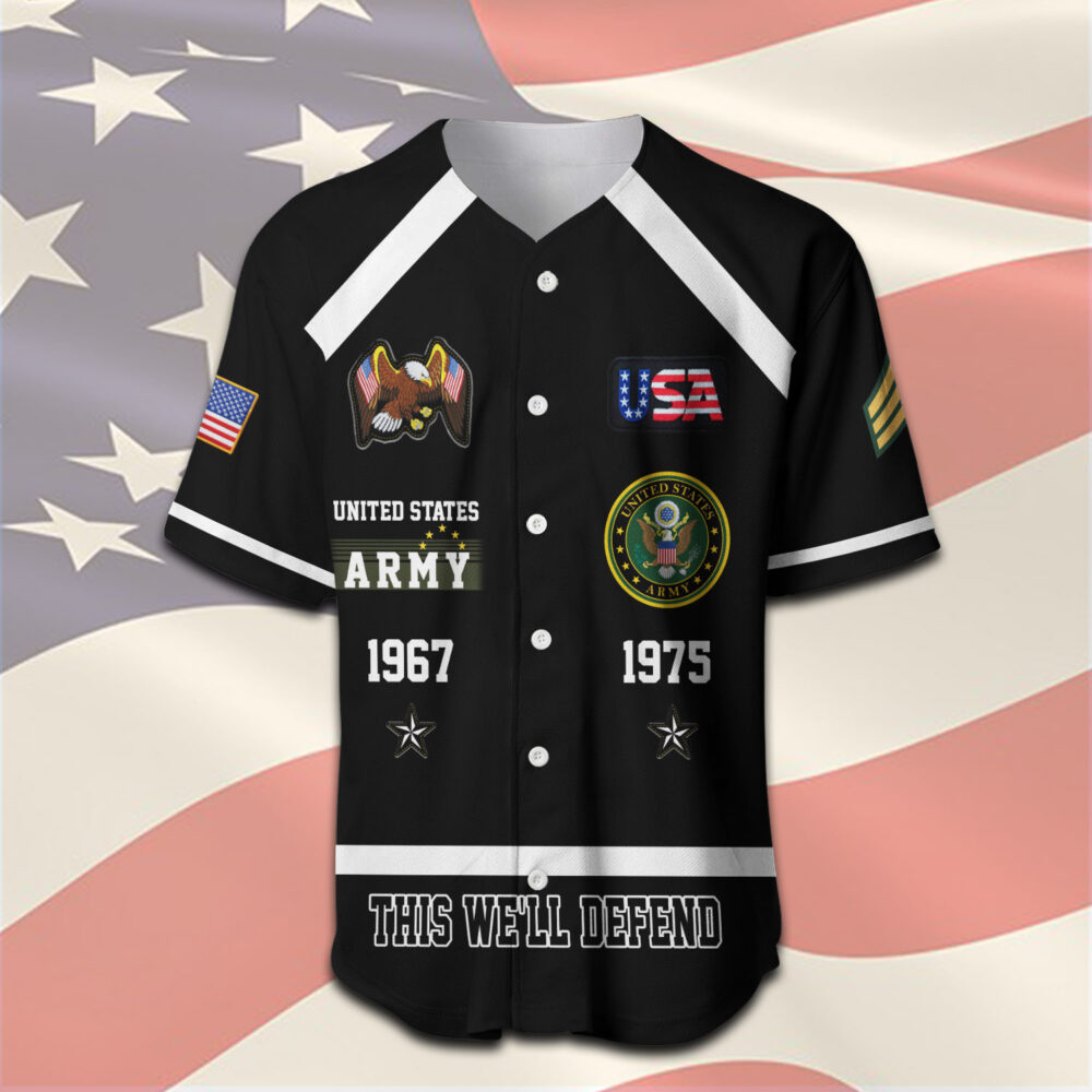 US Army, E 6 Army Staff Sergeant - Baseball Jersey - Image 2