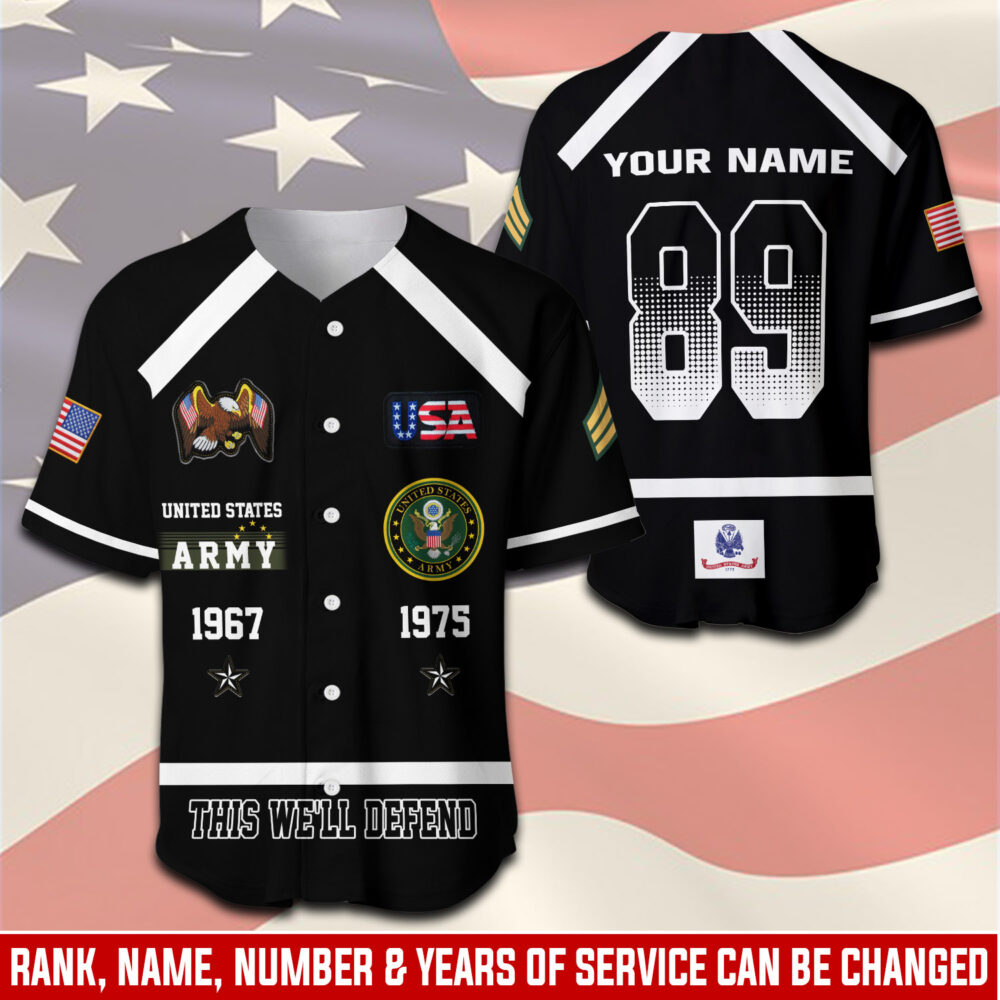 US Army, E 6 Army Staff Sergeant - Baseball Jersey