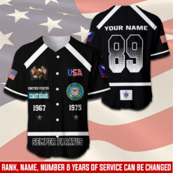 US Coast Guard, E 7 Gold - Baseball Jersey