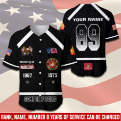 US Marine Corps, Once A Marine, Always A Marine - Baseball Jersey