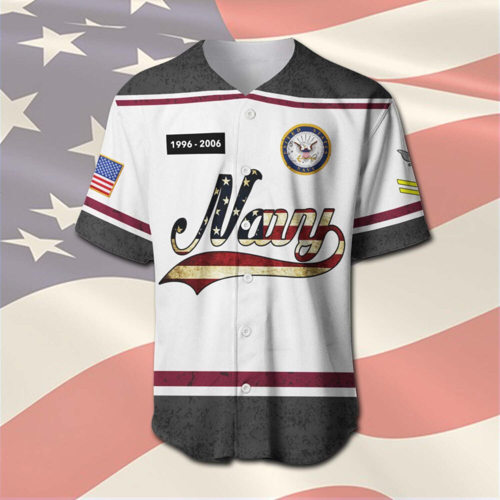 US Navy, E 8 Gold - Baseball Jersey - Image 2