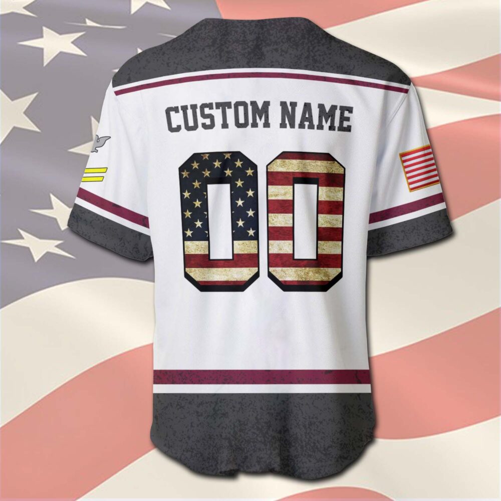 US Navy, E 8 Gold - Baseball Jersey - Image 3