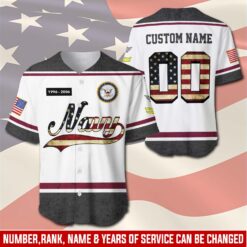 US Navy, E 8 Gold - Baseball Jersey