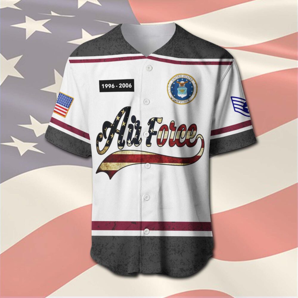 US Air Force , American By Birth, Veteran By Choice - Baseball Jersey - Image 2