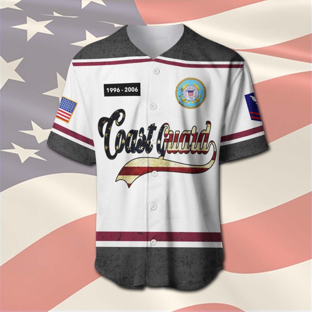 US Coast Guard, E 2 Blue - Baseball Jersey - Image 2